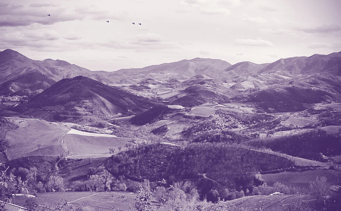 Foto del paesaggio vista in alto da lontano